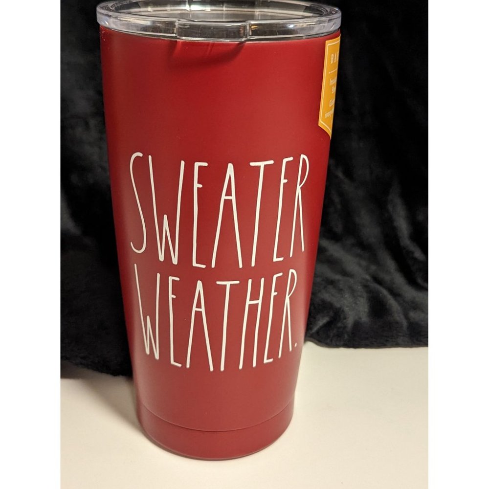 Rae Dunn Red Sweater Weather Tumbler NWT